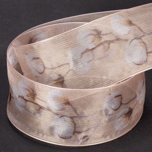 položky Organzová stuha, bavlnené kvety, ozdobná stuha, ružová, 40 mm, 15 m