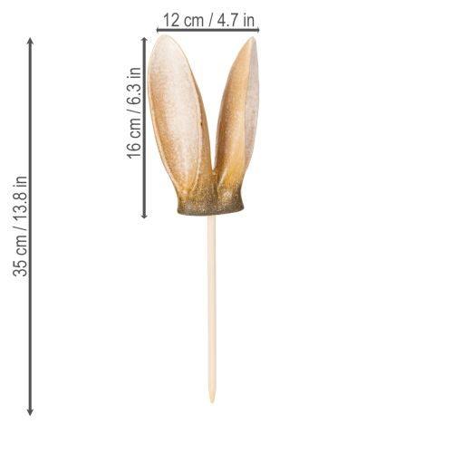 položky Veľkonočné dekorácie, zajačie uši, nostalgické záhradné kolíky na skrášlenie záhrady na Veľkú noc, 35 cm, 2 kusy