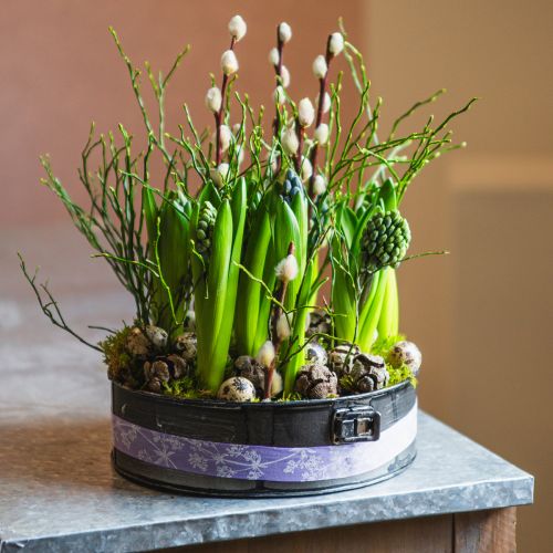 Floristik24 Kvetináč, ozdobný pekáč, pekáč na sadenie, kovová dekorácia Ø24cm V7,5cm