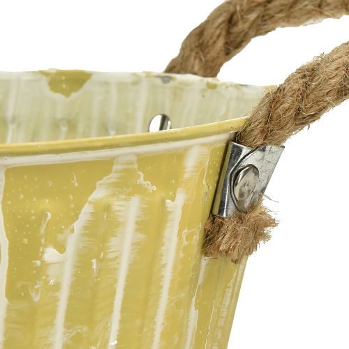 Floristik24 Miska na rastliny oválny črepník s rúčkou žltá/zelená/ružová 27cm 3ks