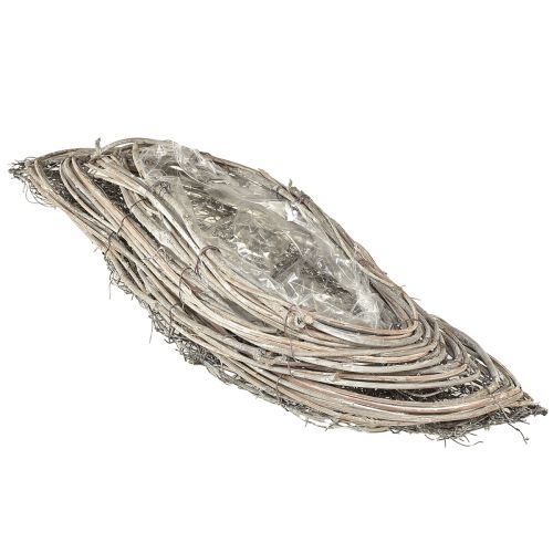 položky Miska na rastliny vlna ratan prírodný biely 40x14x6cm 2ks