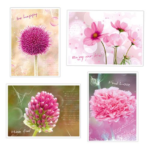 Floristik24 Pohľadnice s kvetinovými motívmi rôzne. 4ks