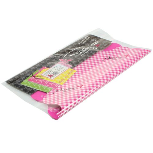 Floristik24 Rondella manžeta Vichy Pink Ø50cm 50p