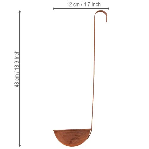 položky Miska na pestovanie, ozdobná naberačka, hrdzavá úprava, Ø12 cm, 3 kusy