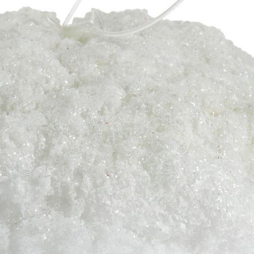 Floristik24 Snehová guľa s trblietkami, biela 14cm