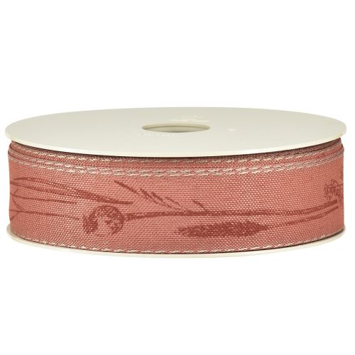 položky Hodvábna stuha jesenná s trávami ozdobná stuha červená 25mm 18m