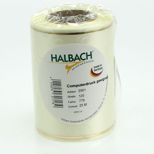 položky Stuha do venca krémová počítačová tlač 125mm 25m