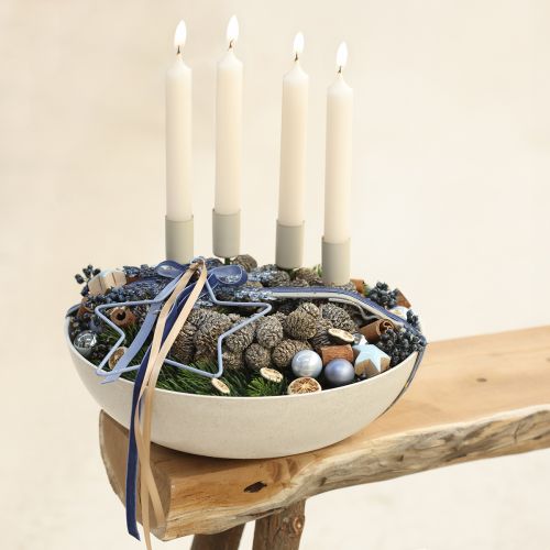 Floristik24 Kovový svietnik na tyči, béžový, V11 cm, 4 kusy