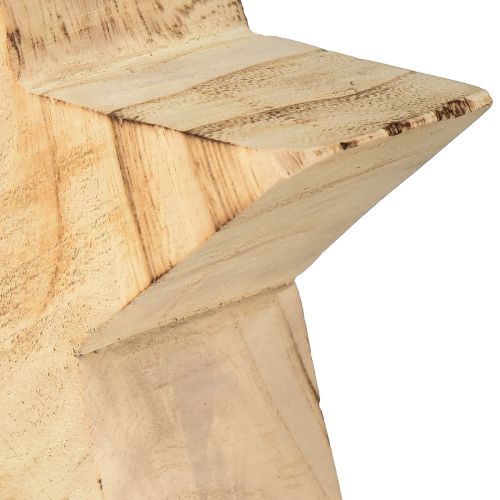 položky Rustikálna dekoračná hviezda z dreva paulovnia - prírodný dizajn, Ø 15 cm, hrúbka 6 cm - všestranná drevená dekorácia - 2 kusy