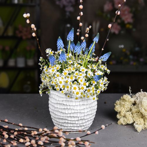 položky Kvetináč Concrete White Vintage Honeycomb Dekoračný kvetináč V15cm Ø15cm