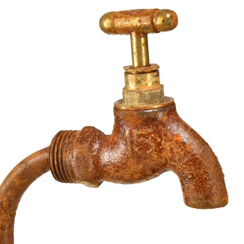 Floristik24 Kvetináč patina dekoračný kov s kohútikom V25/37/43cm sada 3 ks