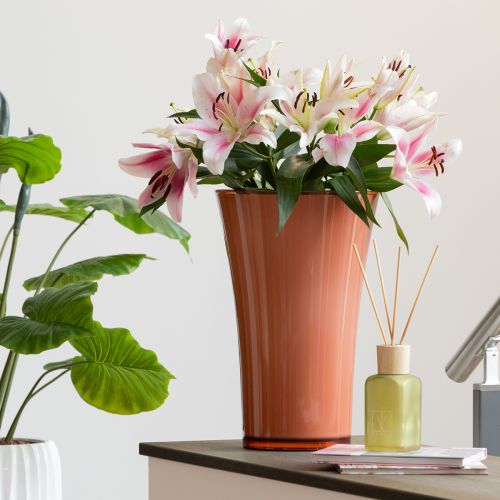 Floristik24 Váza Ružová stojaca váza Dekoratívna váza Fizzy Siena Ø28,5 cm V45 cm