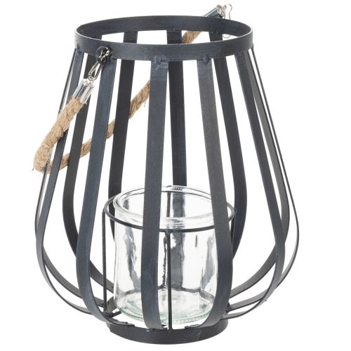 položky Kovový lampáš so sklom, antracit, Ø23cm, V27cm