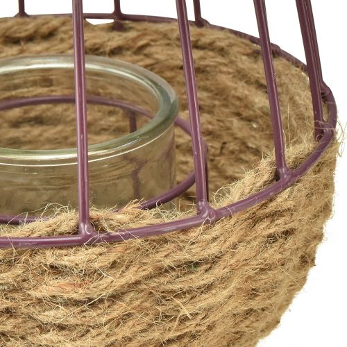 položky Lucerna s rúčkou a sklom fialové prírodné Ø18cm V22cm