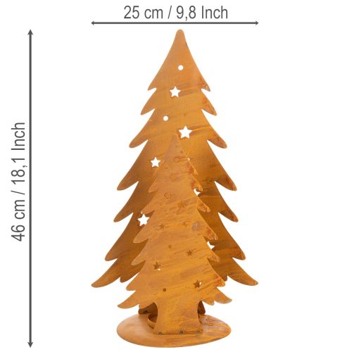 Vianočný lampión na stromček, kovová dekorácia v rustikálnom prevedení, V46cm Š25,5cm | Floristik24.sk