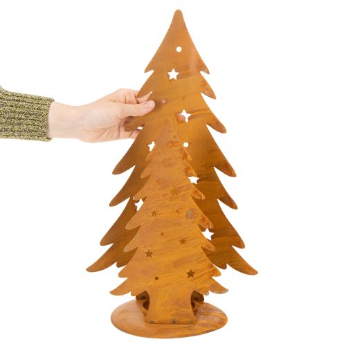 Vianočný lampión na stromček, kovová dekorácia v rustikálnom prevedení, V46cm Š25,5cm | Floristik24.sk