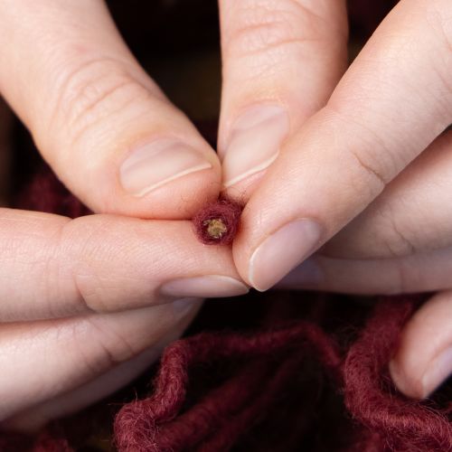 položky Knôtová niť, vlnená šnúra, bordová, 55 m šnúrka, kvetinárstvo, remeslá, DIY