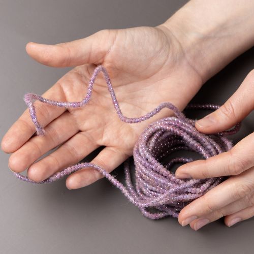 položky Vlnená šnúra s ružovou a zlatou niťou, 5 m x 5 mm s drôtom, na dekoráciu a tvorenie