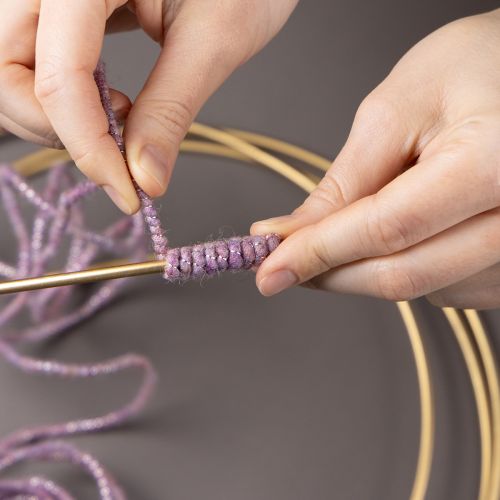 položky Vlnená šnúra s ružovou a zlatou niťou, 5 m x 5 mm s drôtom, na dekoráciu a tvorenie