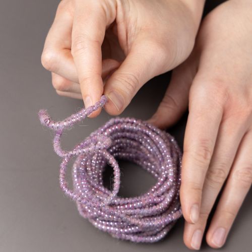 položky Vlnená šnúra s ružovou a zlatou niťou, 5 m x 5 mm s drôtom, na dekoráciu a tvorenie