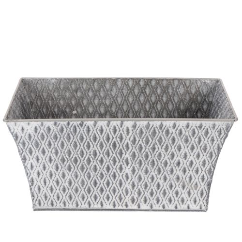 Zinková miska s diamantovým vzorom 30 cm × 18 cm V 15 cm | Floristik24.sk