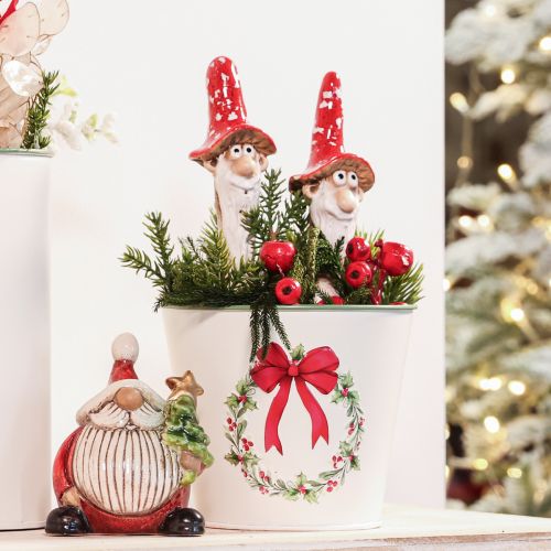 Figúrka trpaslíka na nalepenie, s dlhou bradou a hubovým klobúkom, dekorácia, 17 cm, 2 kusy | Floristik24.sk