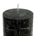 Floristik24 Čierne sviečky farebné stĺpové sviečky 50x100mm 4ks