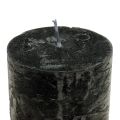 Floristik24 Čierne sviečky Farebné stĺpové sviečky 85x120mm 2ks