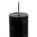 Floristik24 Sviečky tyčinkové farbené čierne sviečky 34×240mm 4ks