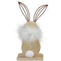 Floristik24 Dekoračný zajačik drevený zajačik s pierkami Veľkonočná dekorácia V17,5cm 3ks