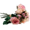 Floristik24 Umelé ruže Ružová krémová Dekorácia Umelé ruže 29cm 12ks