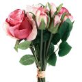 Floristik24 Umelé ruže Ružové Umelé ruže Dekoračná kytica 29cm 12ks