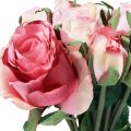 Floristik24 Umelé ruže Ružové Umelé ruže Dekoračná kytica 29cm 12ks