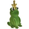 Floristik24 Dekoračná žabka, žabí princ, jarná dekorácia, žabka so zlatou korunkou zelená 40,5cm
