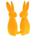 Floristik24 Veľkonočný zajačik oranžový vločkovaný veľkonočný zajačik 8x10x29cm 2ks