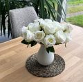 Umelé ruže v zväzku biele 30cm 8 ks | Floristik24.sk