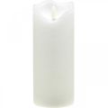 Floristik24 LED sviečka s časovačom z pravého vosku biela stĺpová sviečka V17cm