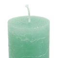 Floristik24 Zelené sviečky, veľké, jednofarebné sviečky, 50x300mm, 4 kusy