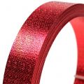 Floristik24 Hliníková páska plochý drôt červený 20mm 5m