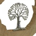 Floristik24 Dekorácia na stôl na stromček drevo na umiestnenie mangové drevo prírodné, kov 32×5×34cm