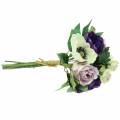 Floristik24 Kytica so sasankami a ružami fialová, krémová 30cm