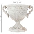 Starožitná trofej s rúčkami kovová dekorácia vintage šedá biela V18cm | Floristik24.sk