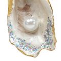 Floristik24 Ustrica s perlou a sľudou na zavesenie 8,5 cm