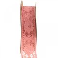 Floristik24 Starožitná ružová čipková stuha, ozdobná stuha, vintage dekorácia, dekoračná stuha, svadobná dekorácia š25mm d15m