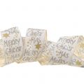 Floristik24 Stuha &quot;Merry Christmas&quot; biela, zlatá 40mm 20m