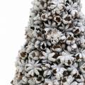 Floristik24 Ozdobný vianočný stromček badián biele prané trblietky 30cm