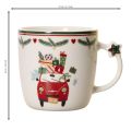 Keramický hrnček s vianočným motívom, autom a darčekmi, 9 cm | Floristik24.sk