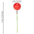 Umelé mini vianočné guľôčky s červenými bobuľami na kvetinovú dekoráciu, 2 cm, 48 kusov | Floristik24.sk
