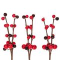 Floristik24 Umelý konár s červenými bobuľami, 15 cm, 6 kusov