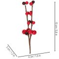 Umelý konár s červenými bobuľami, 15 cm, 6 kusov | Floristik24.sk